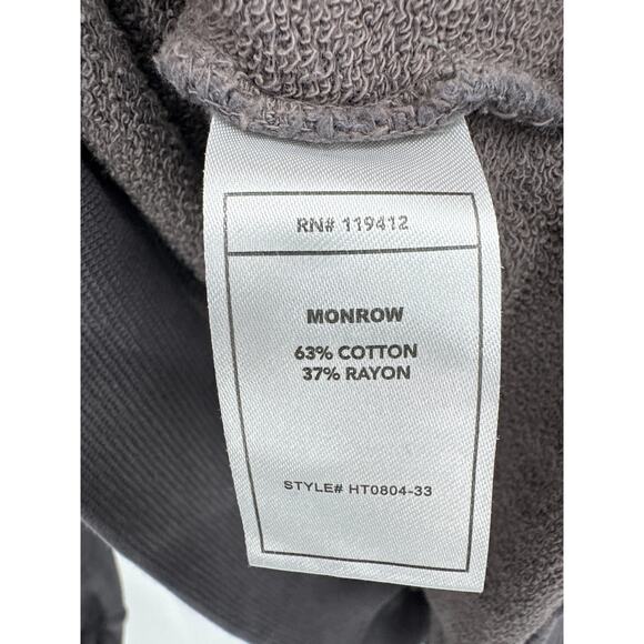 Monrow Gray Crew neck French Terry Sweatshirt with Arm Stripes Size XS - Picture 5 of 6